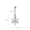 316L SURGICAL STEEL CZ FLORAL MARQUISE FLOWER BURST VERTICAL HELIX STUD